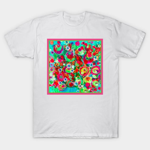 Pop-Art Flowers T-Shirt by AmandaSlaterArt